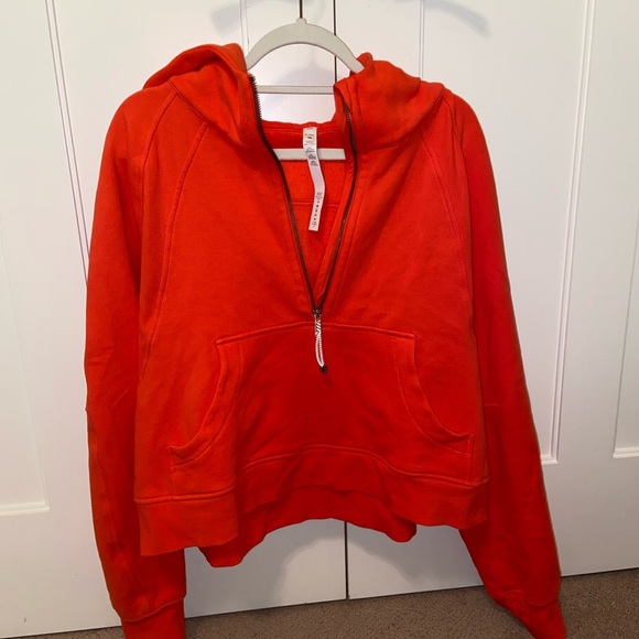 lululemon athletica Tops - Lululemon Orange Scuba Half Zip!